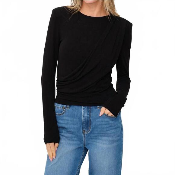 SIX/FIFTY Tops - NEW SIX/FIFTY women's harlow ruched top in black